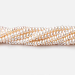 3.5mm Off White Center Drilled Freshwater Button Pearls 15 inch 139 pieces AA (ONLINE ORDER ONLY)