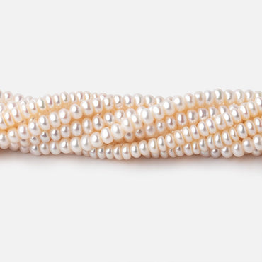 3.5mm Off White Center Drilled Freshwater Button Pearls 15 inch 139 pieces AA (ONLINE ORDER ONLY)