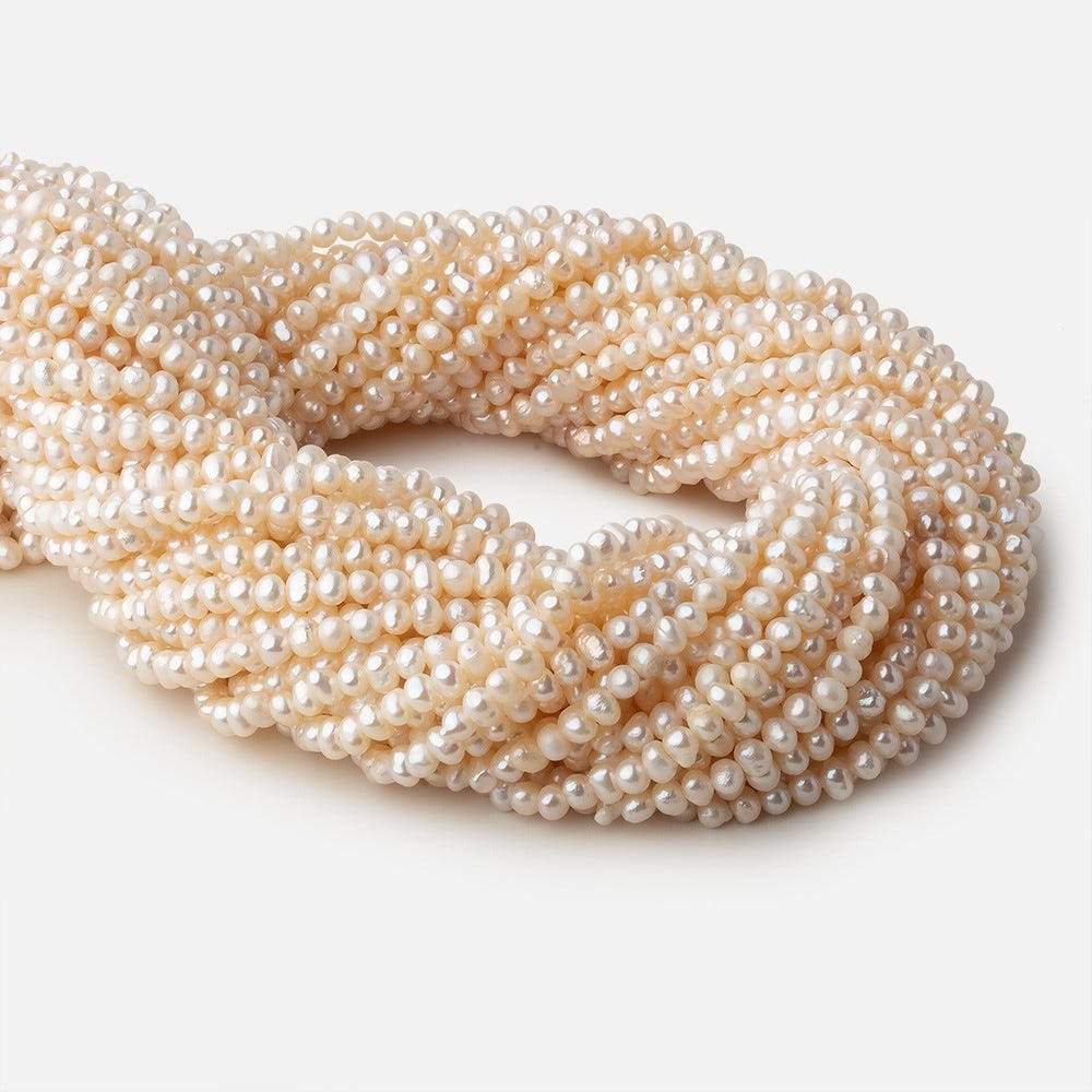 3.5mm Off White side drilled Baroque Freshwater Pearls 16 inch 155 pieces (ONLINE ORDER ONLY)