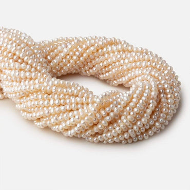3.5mm Off White side drilled Baroque Freshwater Pearls 16 inch 155 pieces (ONLINE ORDER ONLY)