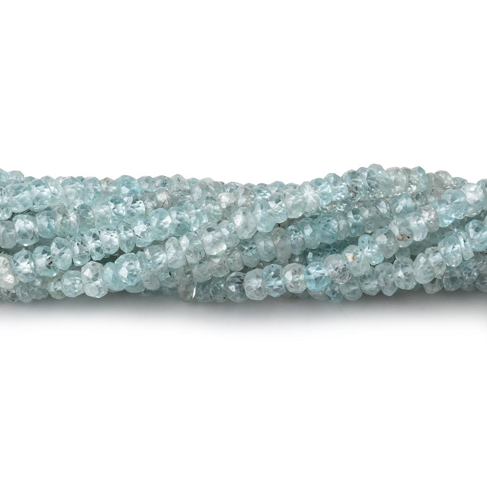 3.5mm Pale Blue Zircon Faceted Rondelle Beads 13 inch 168 pieces (ONLINE ORDER ONLY)
