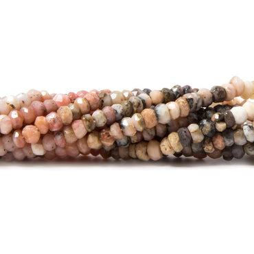 3.5mm Pink Peruvian Opal Beads Faceted Rondelle (ONLINE ORDER ONLY)