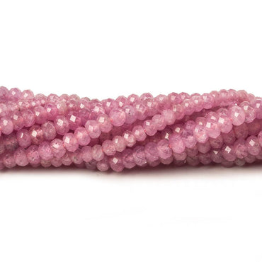 3.6-3.8mm Pink Sapphire micro-faceted rondelle beads 13 inch 120 pieces AA (ONLINE ORDER ONLY)