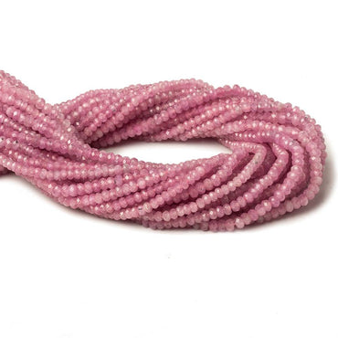 3.6-3.8mm Pink Sapphire micro-faceted rondelle beads 13 inch 120 pieces AA (ONLINE ORDER ONLY)