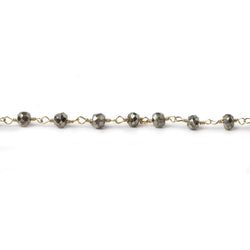 3.5mm Pyrite and Gold plated Pyrite Gold Chain by the foot (ONLINE ORDER ONLY)
