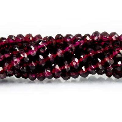 3.5mm Rhodolite Garnet Faceted Rondelle Beads 13 inch 95 pieces (ONLINE ORDER ONLY)
