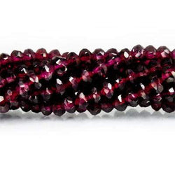 3.5mm Rhodolite Garnet Faceted Rondelle Beads 13 inch 95 pieces (ONLINE ORDER ONLY)