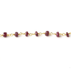 3.5mm Ruby Faceted Rondelles on Vermeil Chain by the Foot 39 pieces (ONLINE ORDER ONLY)