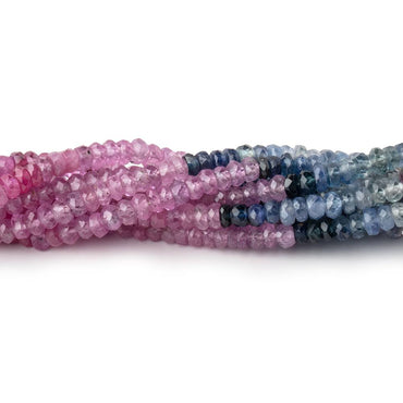 3.5mm Ruby & Fancy Sapphire faceted rondelle beads 18 inch 256 pieces A (ONLINE ORDER ONLY)