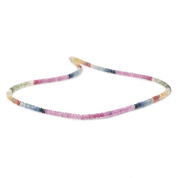 3.5mm Ruby & Fancy Sapphire faceted rondelle beads 18 inch 256 pieces A (ONLINE ORDER ONLY)