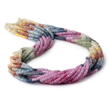 3.5mm Ruby & Fancy Sapphire faceted rondelle beads 18 inch 256 pieces A (ONLINE ORDER ONLY)