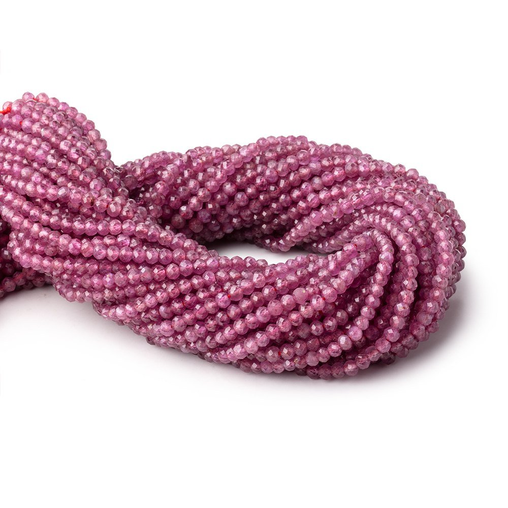 3.5mm Ruby Micro Faceted Rondelle Beads 12.5 inch 108 pieces A (ONLINE ORDER ONLY)