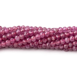 3.5mm Ruby Micro Faceted Rondelle Beads 12.5 inch 108 pieces A (ONLINE ORDER ONLY)