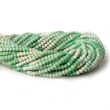 3.5mm Shaded Prase Opal micro faceted rondelles 13 inch 115 beads (ONLINE ORDER ONLY)