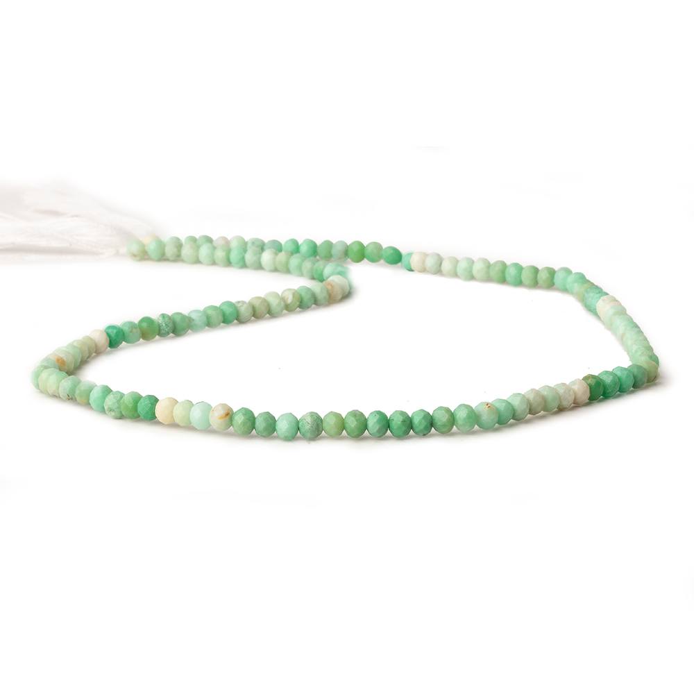 3.5mm Shaded Prase Opal micro faceted rondelles 13 inch 115 beads (ONLINE ORDER ONLY)