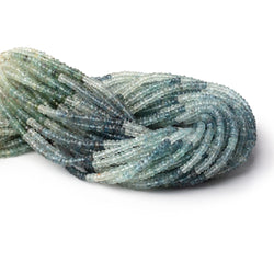3.5mm Shaded Moss Aquamarine Faceted Rondelle 12.75 inch 166 Beads (ONLINE ORDER ONLY)