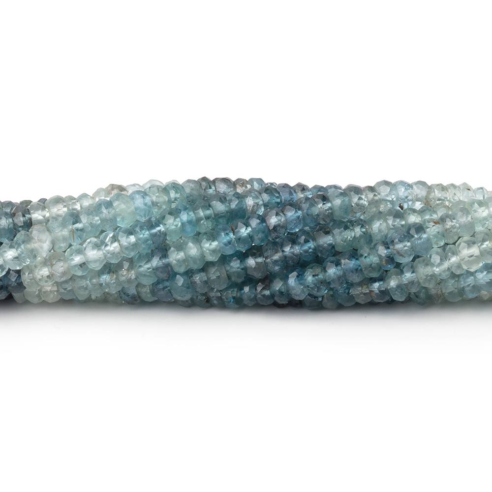3.5mm Shaded Moss Aquamarine Faceted Rondelle 12.75 inch 166 Beads (ONLINE ORDER ONLY)