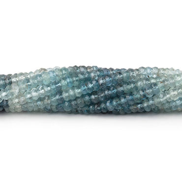 3.5mm Shaded Moss Aquamarine Faceted Rondelle 12.75 inch 166 Beads (ONLINE ORDER ONLY)