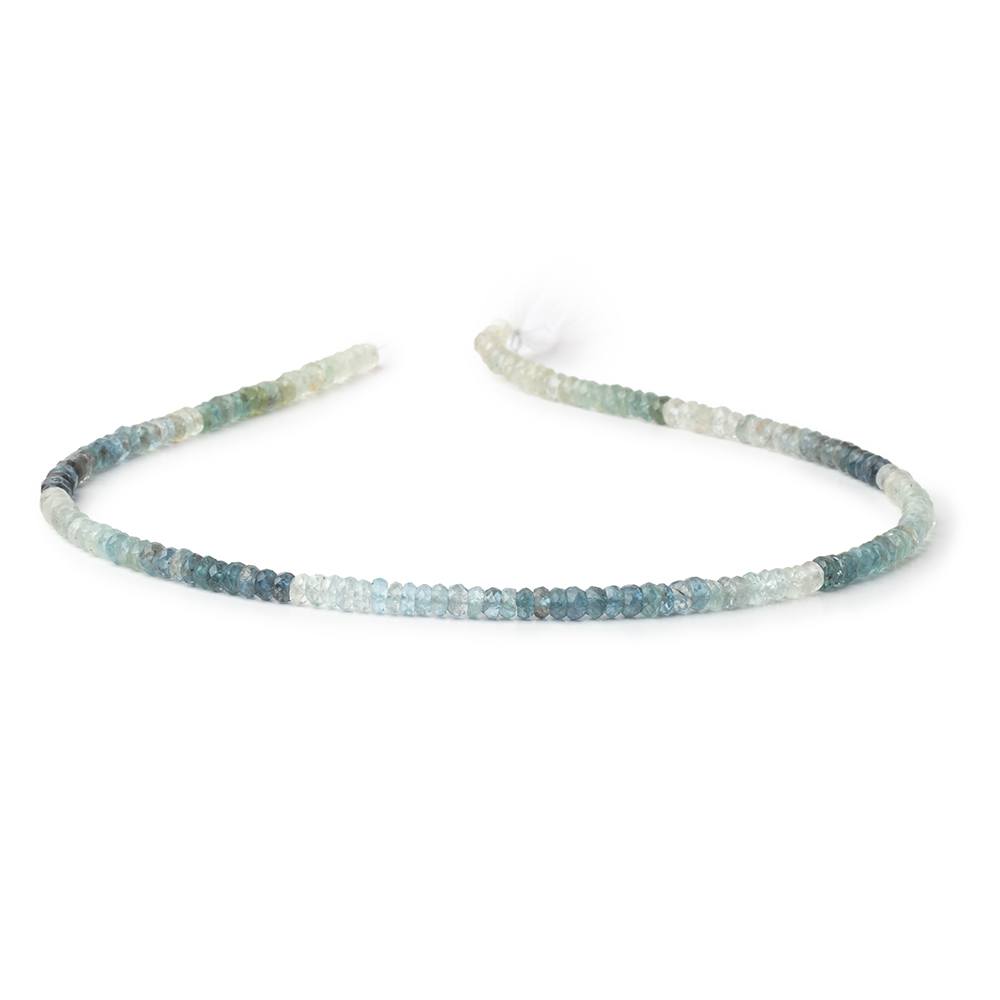 3.5mm Shaded Moss Aquamarine Faceted Rondelle 12.75 inch 166 Beads (ONLINE ORDER ONLY)