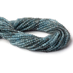 3.5mm Shaded Moss Aquamarine micro faceted round beads 13 inch 114 pieces (ONLINE ORDER ONLY)