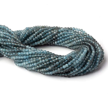 3.5mm Shaded Moss Aquamarine micro faceted round beads 13 inch 114 pieces (ONLINE ORDER ONLY)