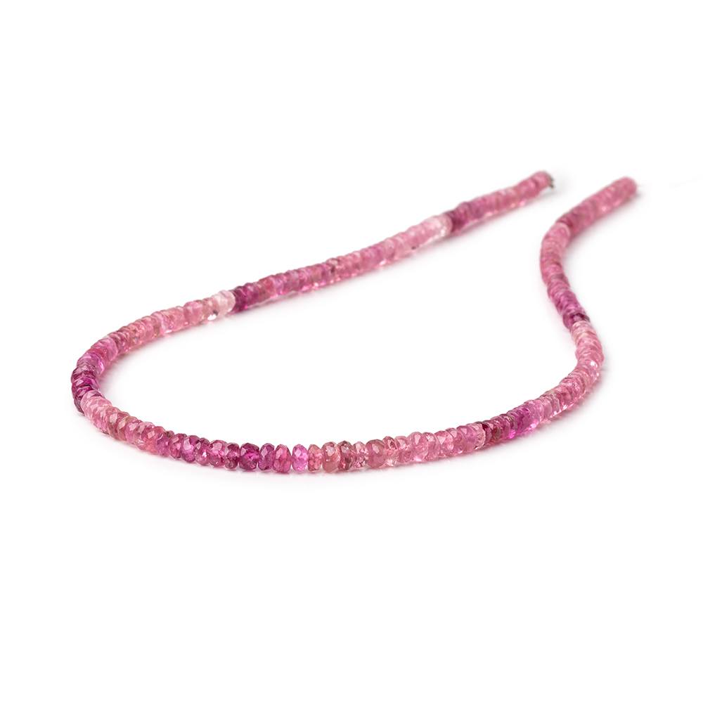 3.5mm Shaded Pink Tourmaline Faceted Rondelle Beads 14 inch 185 pieces AA (ONLINE ORDER ONLY)