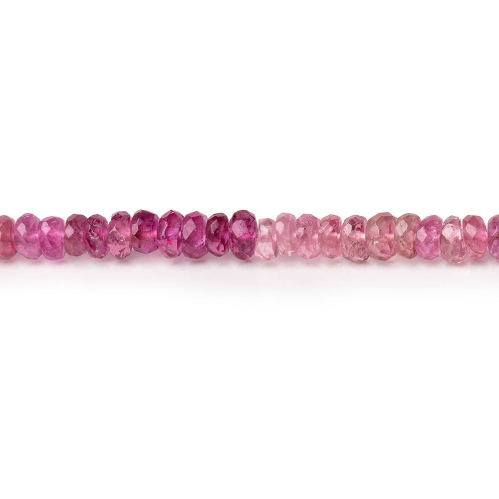 3.5mm Shaded Pink Tourmaline Faceted Rondelle Beads 14 inch 185 pieces AA (ONLINE ORDER ONLY)