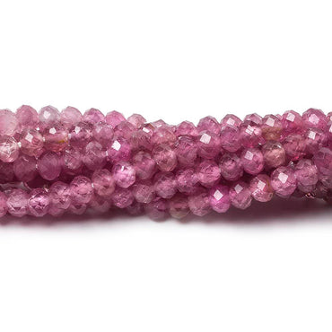 3.5mm Shaded Pink Tourmaline Micro faceted rondelle beads 13 inch 115 pcs (ONLINE ORDER ONLY)
