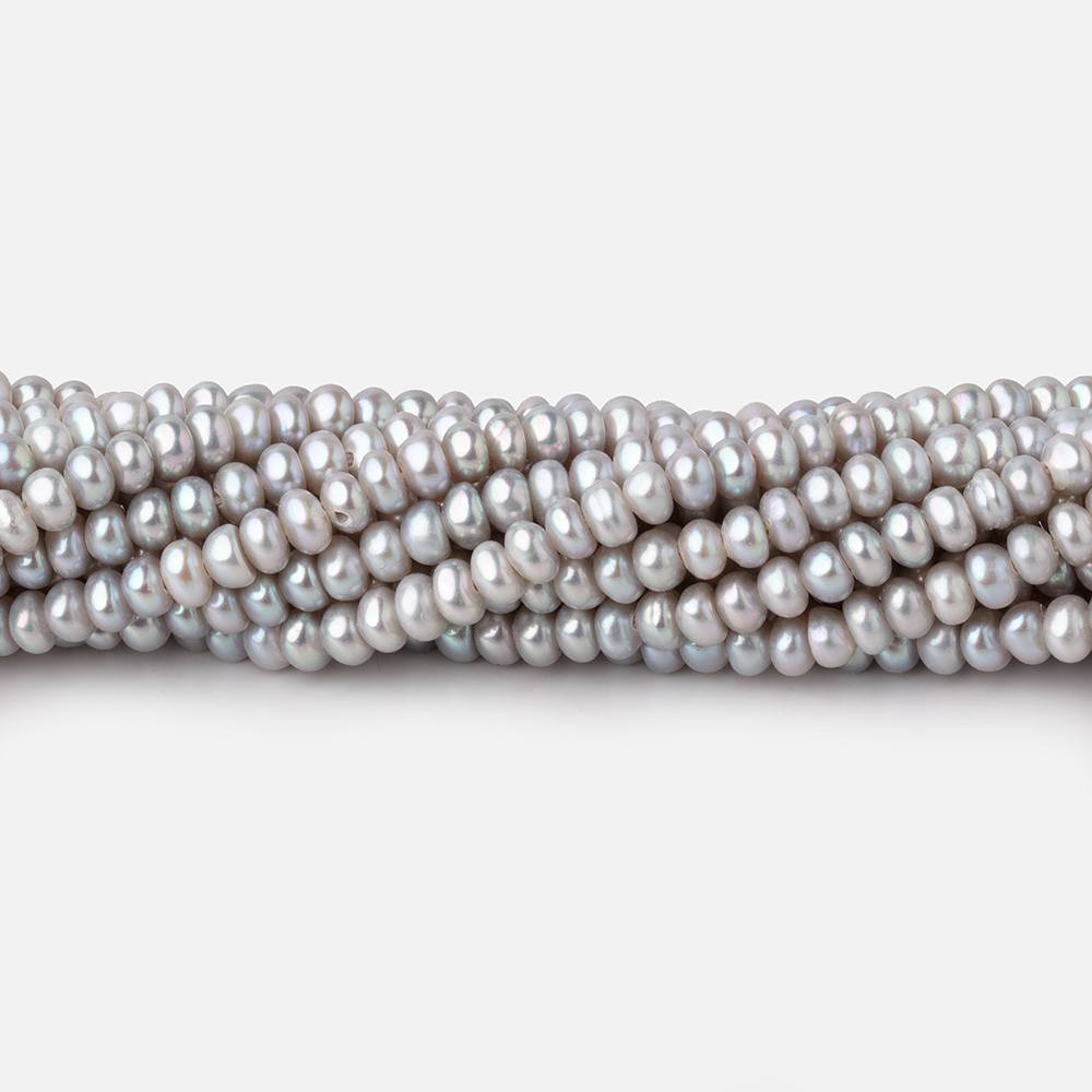 3.5mm Silver Center Drill Button Freshwater Pearls 15.5 inch 175 Beads (ONLINE ORDER ONLY)