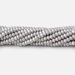 3.5mm Silver Center Drill Button Freshwater Pearls 15.5 inch 175 Beads (ONLINE ORDER ONLY)