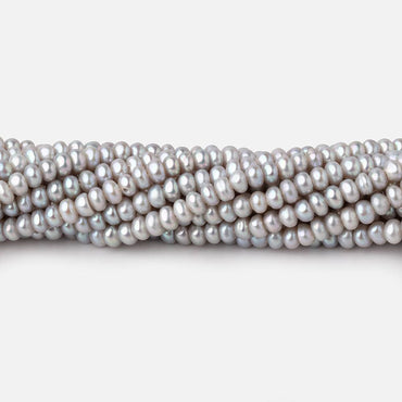 3.5mm Silver Center Drill Button Freshwater Pearls 15.5 inch 175 Beads (ONLINE ORDER ONLY)