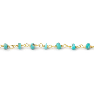 3.5mm Sleeping Beauty Turquoise Faceted Rondelles on Vermeil Chain (ONLINE ORDER ONLY)