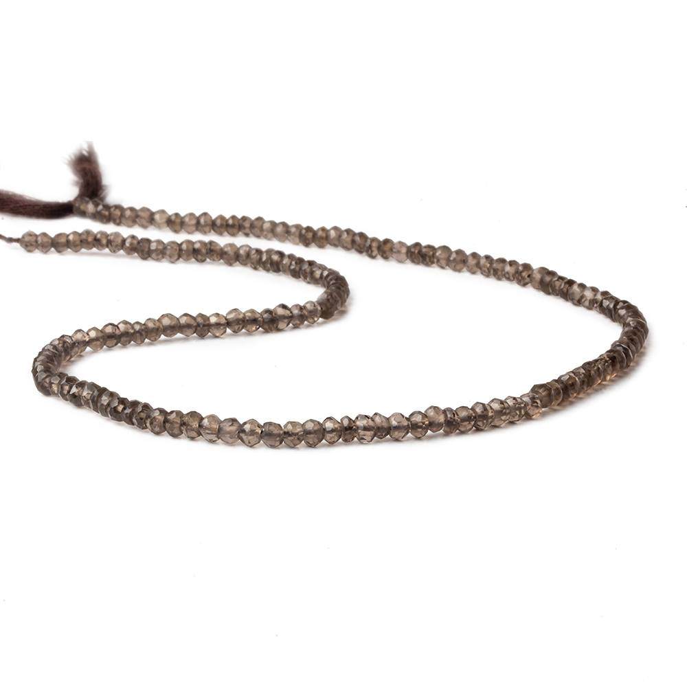 3.5mm Smoky Quartz Faceted Rondelles 13.5 inch 130 beads (ONLINE ORDER ONLY)