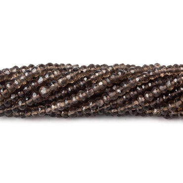 3.5mm Smoky Quartz Faceted Rondelles 13.5 inch 130 beads (ONLINE ORDER ONLY)