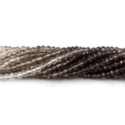 3.5mm Smoky Quartz faceted rondelle beads 13.5 inch 140 pieces A (ONLINE ORDER ONLY)