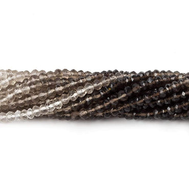 3.5mm Smoky Quartz faceted rondelle beads 13.5 inch 140 pieces A (ONLINE ORDER ONLY)