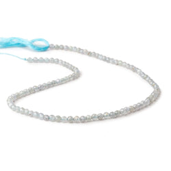 3.5mm Stormy Grey Zircon Micro Faceted Round Beads 12.5 inch 96 pieces (ONLINE ORDER ONLY)