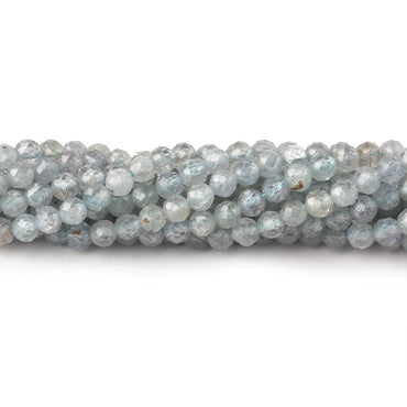 3.5mm Stormy Grey Zircon Micro Faceted Round Beads 12.5 inch 96 pieces (ONLINE ORDER ONLY)