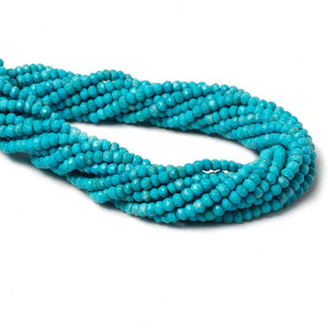 3.5mm Turquoise Howlite Faceted Rondelle Beads 13 inch 120 pcs (ONLINE ORDER ONLY)