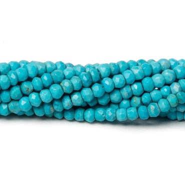 3.5mm Turquoise Howlite Faceted Rondelle Beads 13 inch 120 pcs (ONLINE ORDER ONLY)