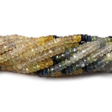 3.5mm Yellow and Blue Songia Sapphire rondelles 18 inch 230 beads A Grade (ONLINE ORDER ONLY)