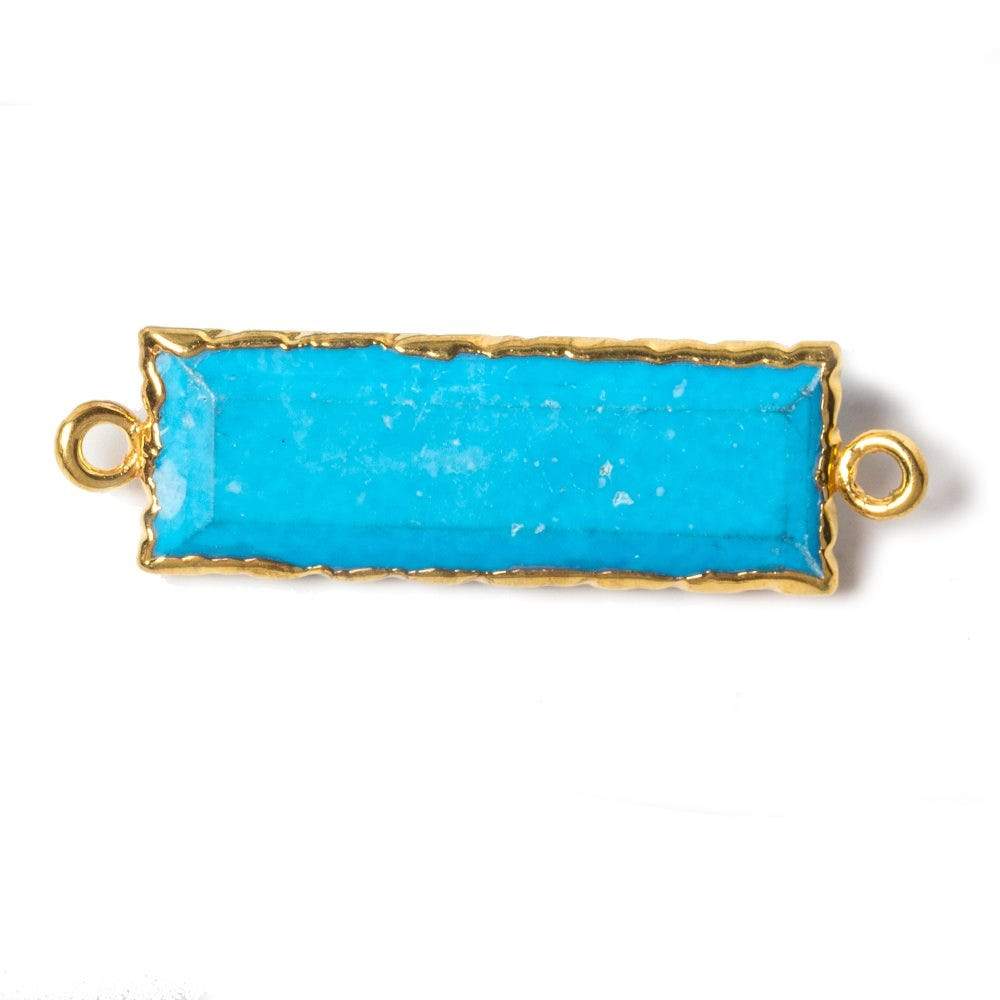 35x10mm Gold Leafed Turquoise Howlite Faceted Bar Connector 1 piece (ONLINE ORDER ONLY)