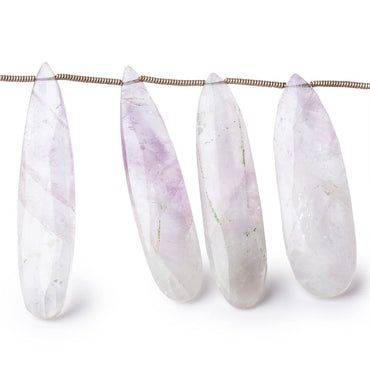 35x13-46x10mm Bi-Color Amethyst & Crystal Quartz Faceted Pears 7.5 inch 13 Beads (ONLINE ORDER ONLY)