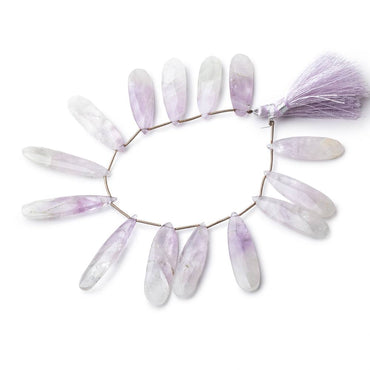 35x13-46x10mm Bi-Color Amethyst & Crystal Quartz Faceted Pears 7.5 inch 13 Beads (ONLINE ORDER ONLY)
