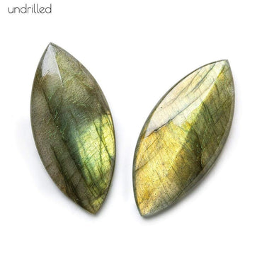 35x16x4mm Labradorite Gem Quality Pavilion Facet Marquise Focal Set of 2 (ONLINE ORDER ONLY)