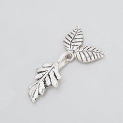 35x18mm Antiqued Sterling Silver Hook & Eye Clasp with Leaves 1 piece (ONLINE ORDER ONLY)
