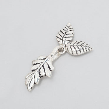 35x18mm Antiqued Sterling Silver Hook & Eye Clasp with Leaves 1 piece (ONLINE ORDER ONLY)