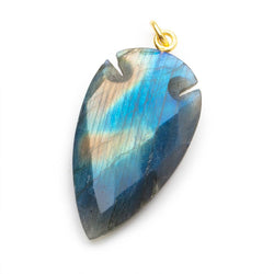 35x20mm Labradorite faceted Arrowhead Pendant 1 Focal (ONLINE ORDER ONLY)