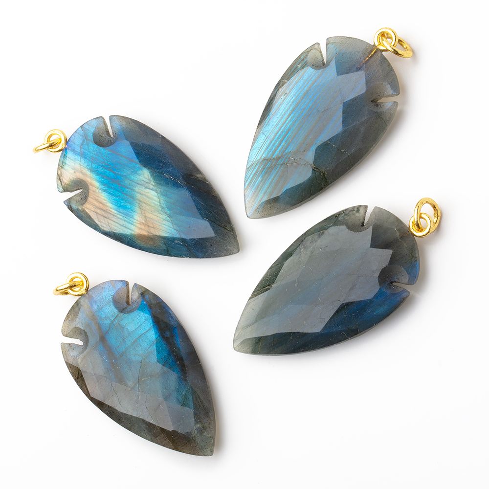 35x20mm Labradorite faceted Arrowhead Pendant 1 Focal (ONLINE ORDER ONLY)