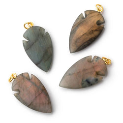 35x20mm Labradorite Matte Arrowhead Focal Pendant 1 piece (ONLINE ORDER ONLY)